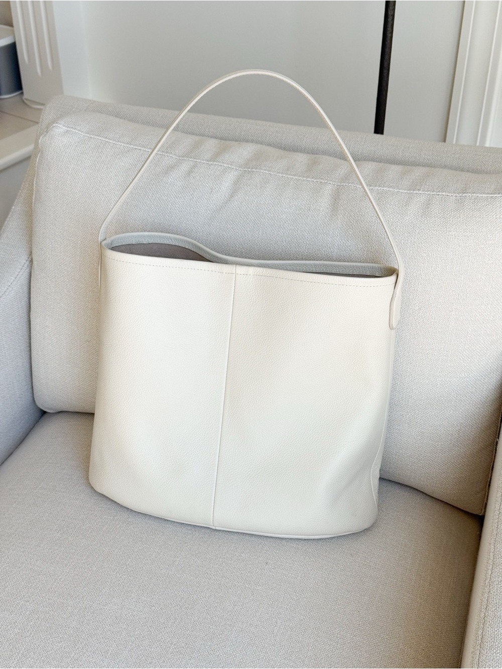 LOFT Ivory Leather Shoulder Bag